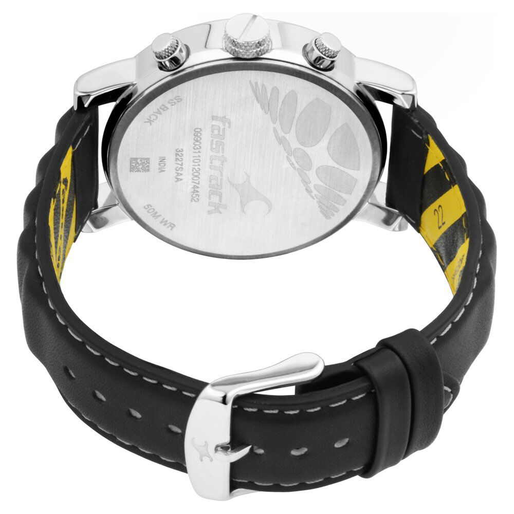 Buy Online Fastrack Fastfit Quartz Multifunction Black Dial Leather Strap Watch for Guys ns3227sl01 Fastrack