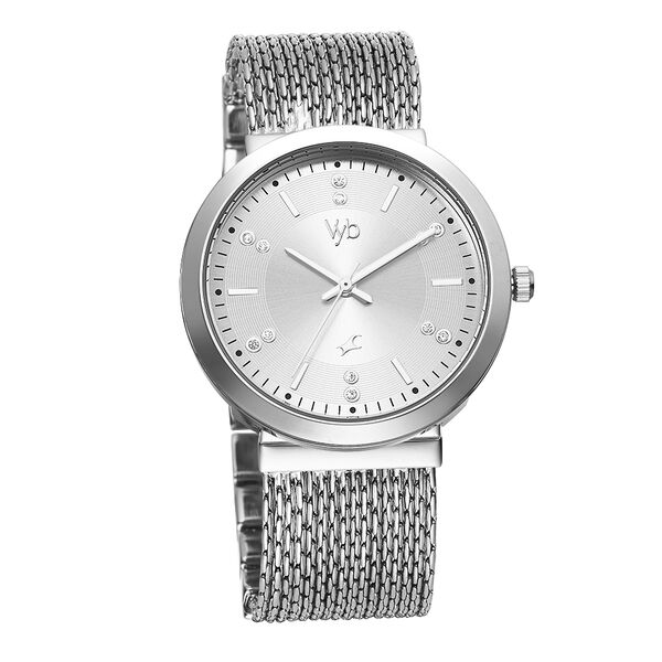 Fastrack Vyb Flare Quartz Analog Silver Dial Metal Strap Watch for Girls - image number 1