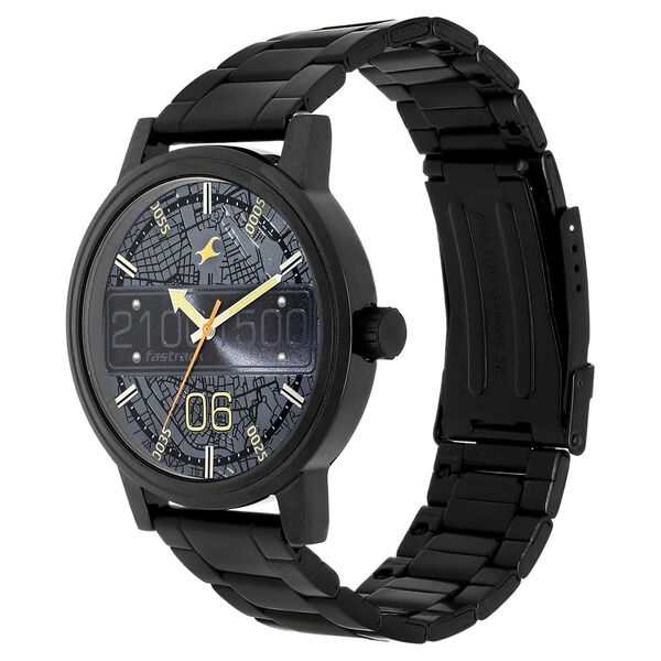 Fastrack Road Trip Quartz Analog Black Dial Stainless Steel Strap Watch for Guys - image number 2