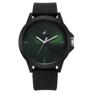 Fastrack Tees Wanderlust Quartz Analog Green Dial Silicone Strap Watch for Unisex