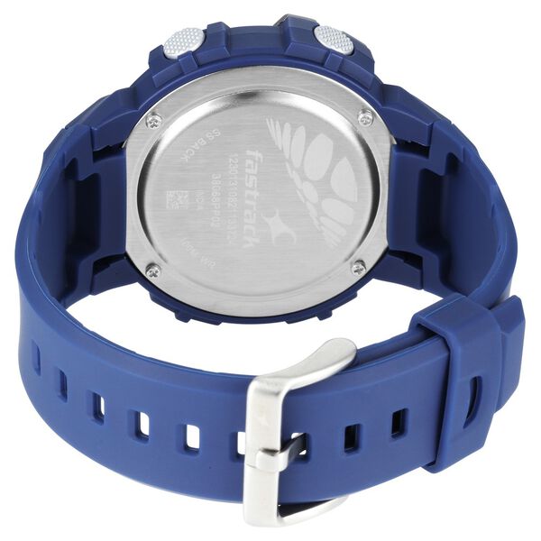 Fastrack Digital Dial Blue Silicone Strap Watch For Guys - image number 6