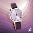 Fastrack Stunners Quartz Analog Purple Dial Leather Strap Watch for Girls - image number 0