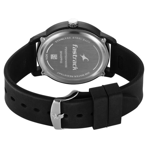 Fastrack Tees Urbanique Quartz Analog Black Dial Silicone Strap watch For Guys - image number 4