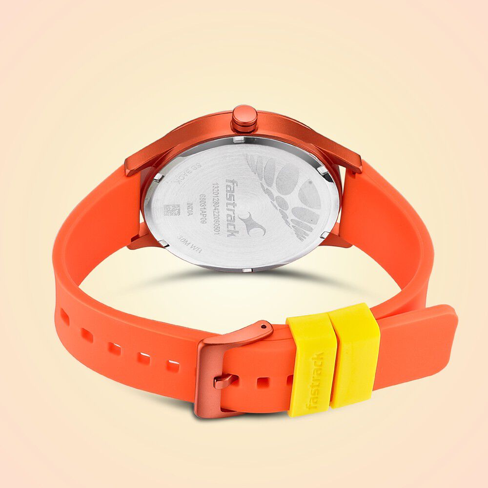 Fastrack Topicals Quartz Analog Yellow Dial Silicone Strap Unisex