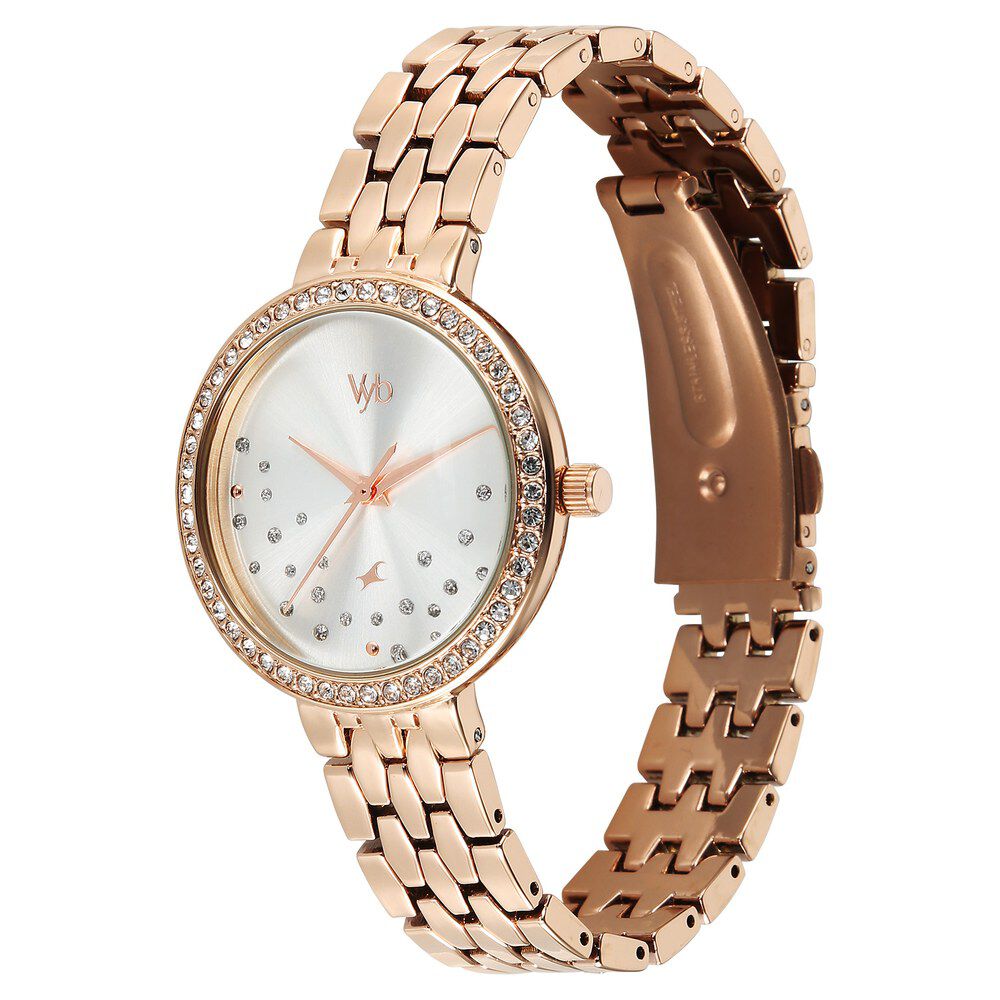 jtwm◆① Buy Online Fastrack Vyb Starlet Quartz Analog White Dial Rose Gold