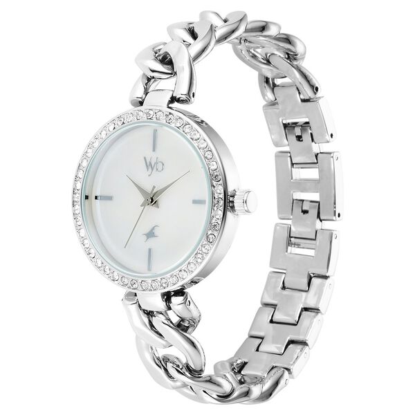 Fastrack Vyb Showstopper Quartz Analog Mother Of Pearl Dial Metal Strap Watch for Girls - image number 3