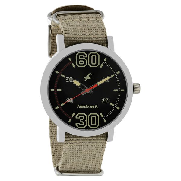 Fastrack Fundamentals Quartz Analog Black Dial Plastic Strap Watch for Guys - image number 1