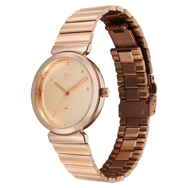 Fastrack Vyb Charmer Quartz Analog Rose Gold Dial Metal Strap Watch For Girls - image number 4