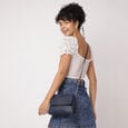 Fastrack Classic Envelope Sling Bag for Women | Stylish Crossbody Bag for Girls, Ladies, Women | Structured Handbag Made of High-Quality Faux Leather (Blue)� - image number 8