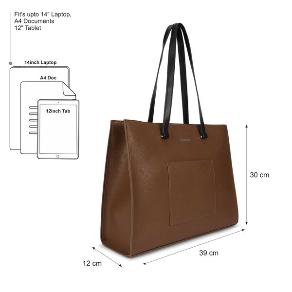 Carryall brown laptop tote - image number 2