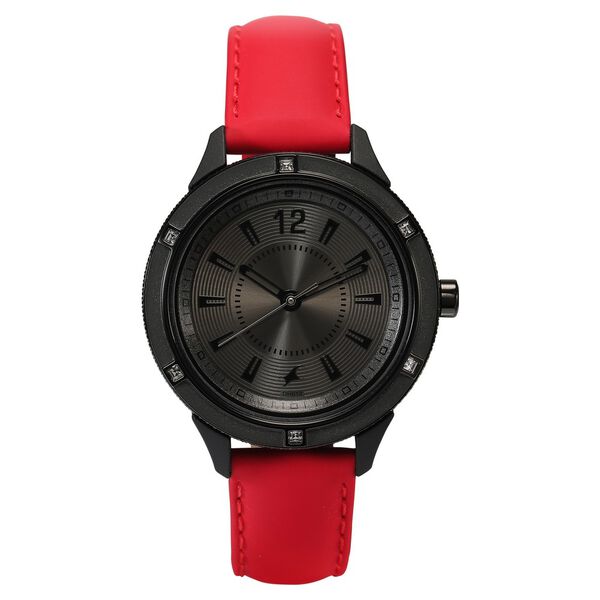 Fastrack Quartz Analog Anthracite Dial Leather Strap Watch for Girls - image number 0