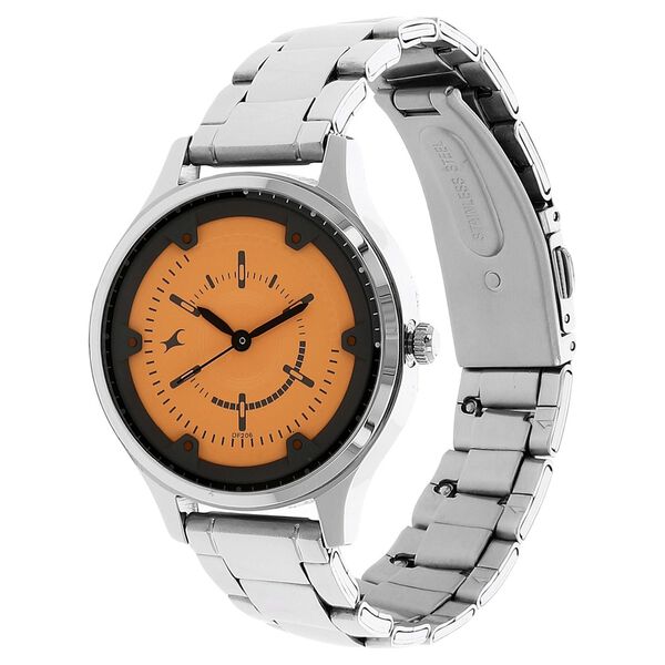 Fastrack Urgent Clementine Quartz Analog Orange Dial Stainless Steel Strap Watch for Girls - image number 1