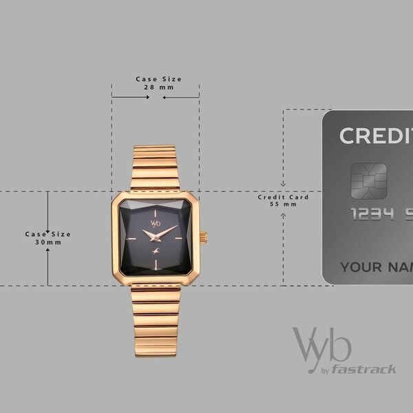 Vyb Flare By Fastrack Quartz Analog Grey Dial Rose Gold Stainless Steel Strap Watch For Girls - image number 3