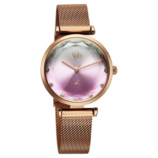 Vyb Aura By Fastrack Quartz Analog Two Toned Dial Metal Strap Watch For Girls - image number 0
