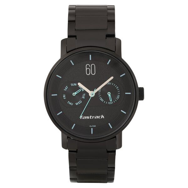 Fastrack Go Skate Quartz Analog with Day and Date Black Dial Stainless Steel Strap Watch for Girls - image number 1
