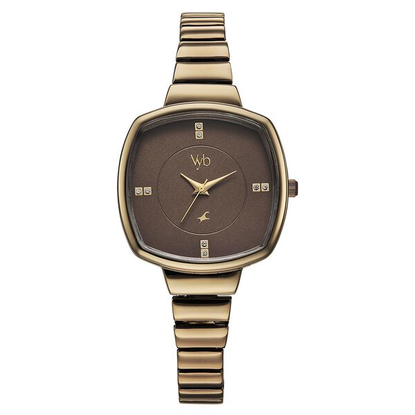 Fastrack Vyb Muse Quartz Analog Khaki Dial Metal Strap Watch For Girls - image number 1