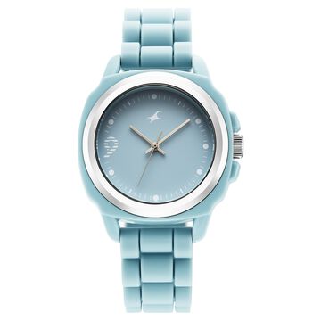 Fastrack Hype Bounce Quartz Analog Blue Dial Blue Silicone Strap Watch For Guys