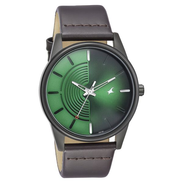 Fastrack Stunners Quartz Analog Green Dial Leather Strap Watch for Guys - image number 1