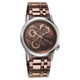 Fastrack Exuberant Quartz Multifunction Brown Dial Metal Strap Watch for Guys - image number 1