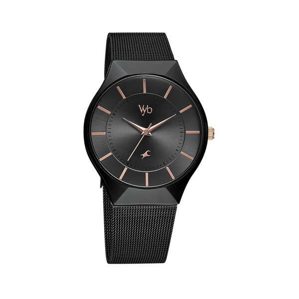 Fastrack Vyb Successor Quartz Analog Black Dial Stainless Steel Strap Watch for Girls - image number 1