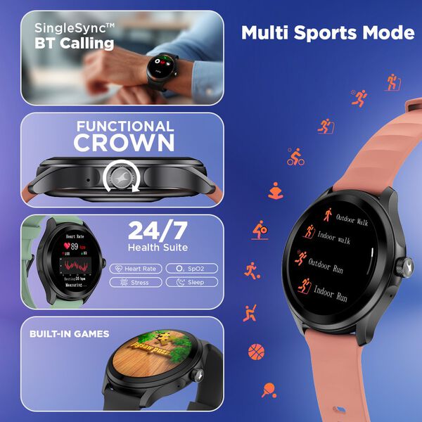 Fastrack VOX Pro Smartwatch 3.5CM Ultra Vu Display, Offline Voice Commands, Functional Crown, HRM, Multiple Menu Styles - image number 5
