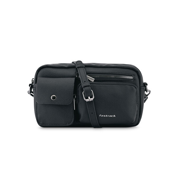 Fastrack Zip-Zone Sling Bag in Black - image number 1