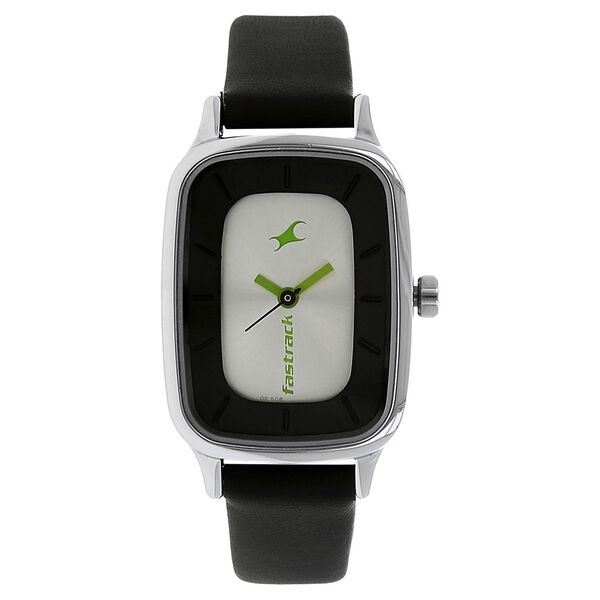 Fastrack Quartz Analog Silver Dial Leather Strap Watch for Girls - image number 0