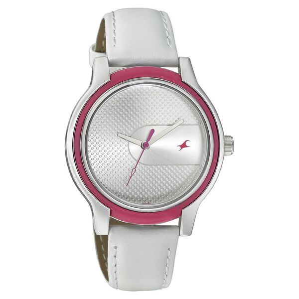 Fastrack Quartz Analog Silver Dial Leather Strap Watch for Girls - image number 0