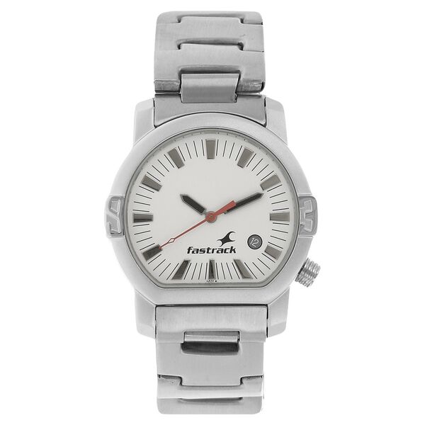 Fastrack Quartz Analog White Dial Stainless Steel Strap Watch for Guys - image number 0