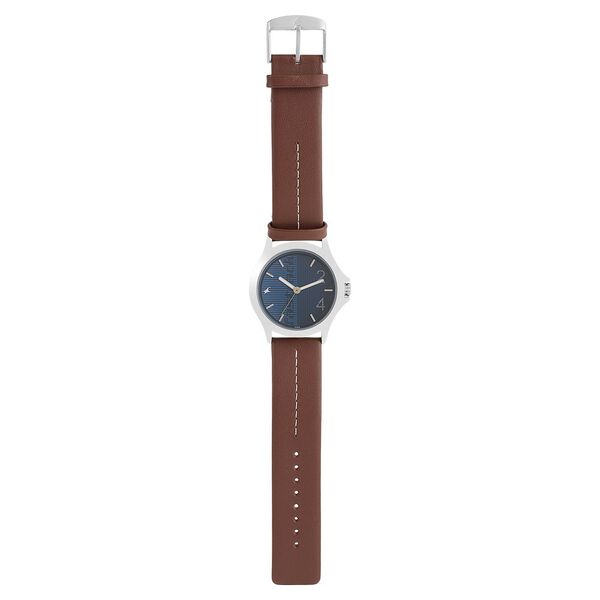Fastrack Quartz Analog Blue Dial Leather Strap Watch for Guys - image number 5