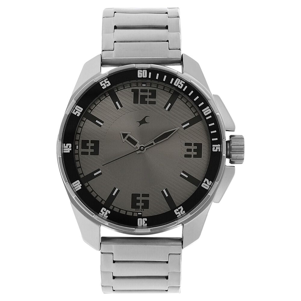 Buy Online Fastrack Quartz Analog Grey Dial Metal Strap Watch for Guys np3084sm02 Fastrack