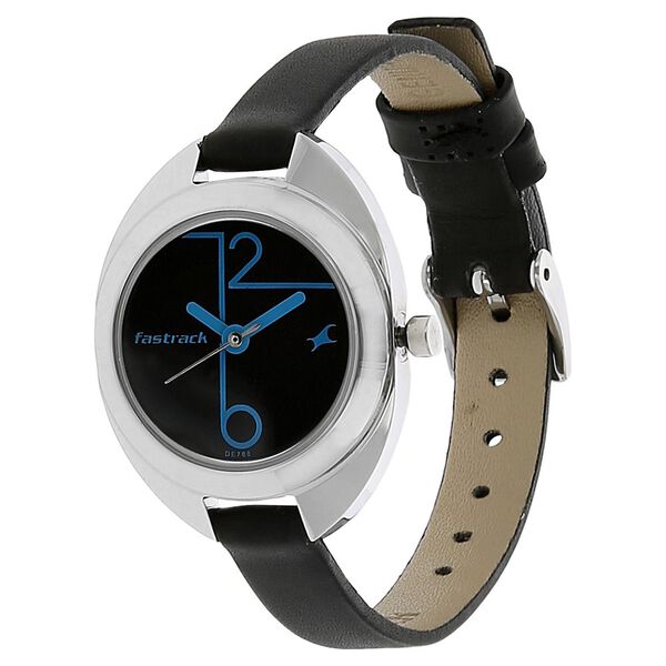 Fastrack Quartz Analog Black Dial Leather Strap Watch for Girls - image number 1