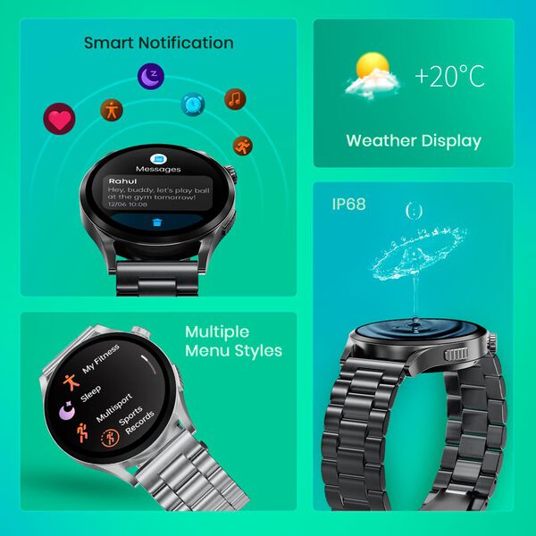 Fastrack Radiant FX4 Premium Metal Smartwatch with 3.8 cm EdgeX AMOLED Display, Functional Crown - image number 6