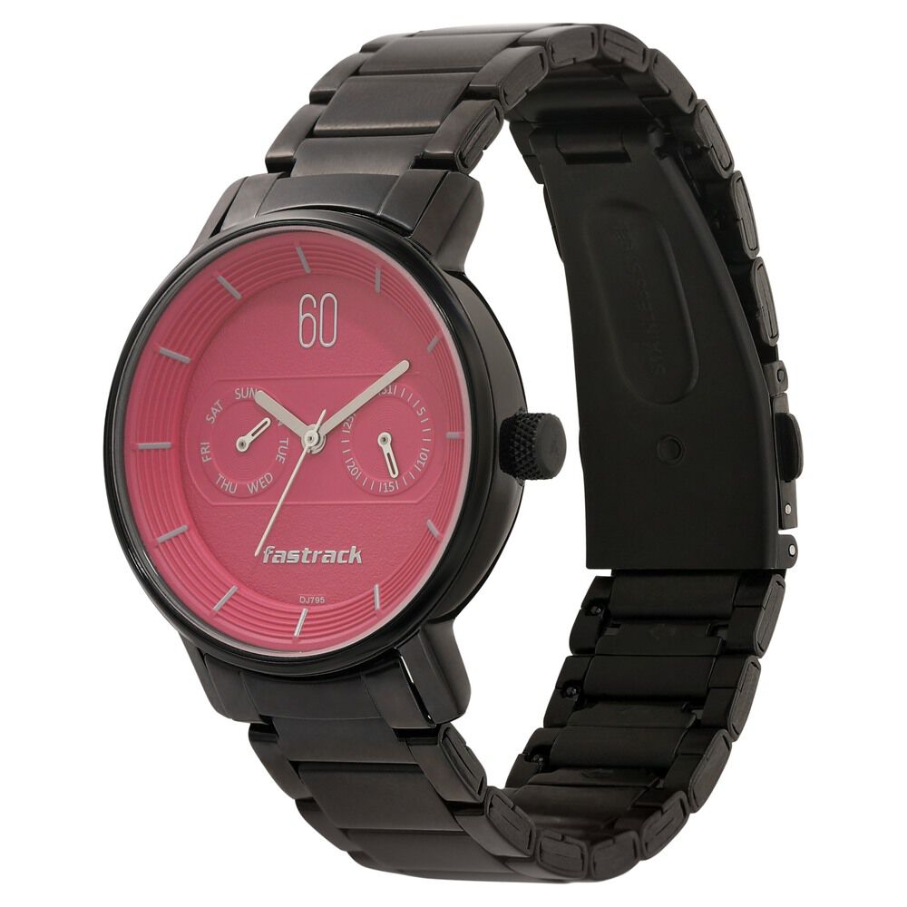Fastrack black and pink watch top