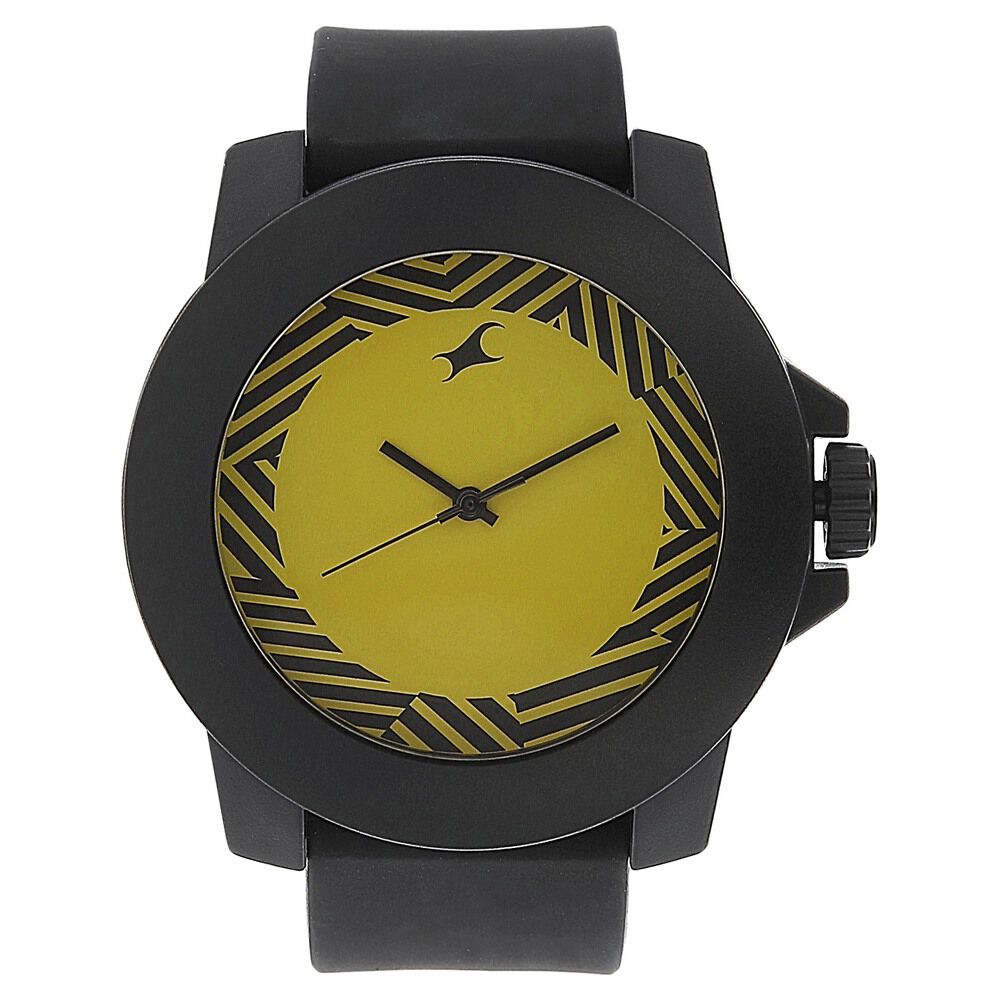 Buy Online Fastrack Quartz Analog Yellow Dial Plastic Strap Watch for Unisex ng38021pp07cj Fastrack