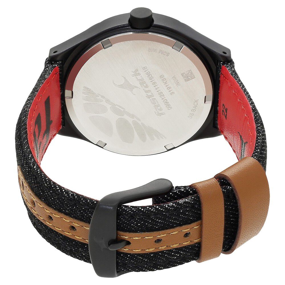 Fastrack Denim Quartz Analog Blue Dial Denim Strap Watch for Guys