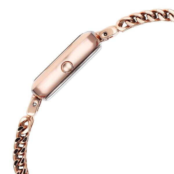 Fastrack Vyb Showstopper Quartz Analog Black Dial Rose Gold Metal Strap Watch For Girls - image number 4