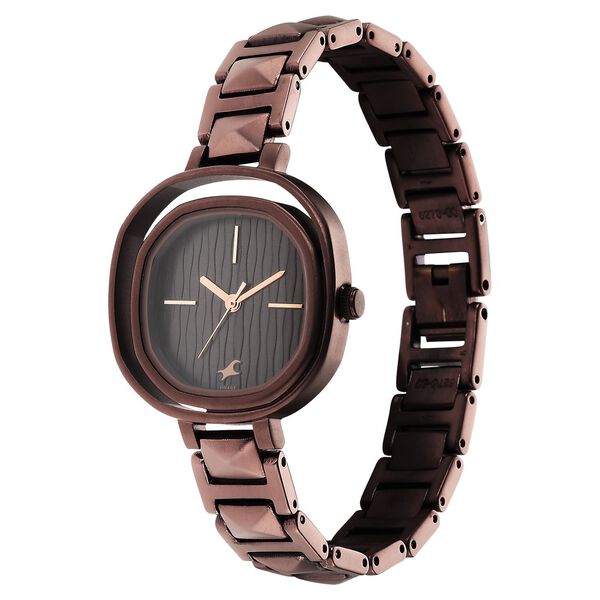 Fastrack Opulence Quartz Analog Brown Dial Metal Strap Watch for Girls - image number 3