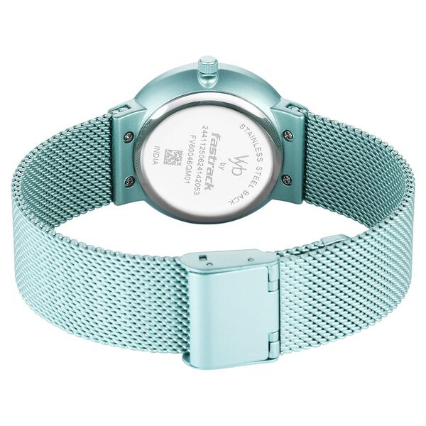 Fastrack Vyb Bliss Quartz Analog Green Dial Sea Green Color Metal Strap Watch For Girls - image number 5