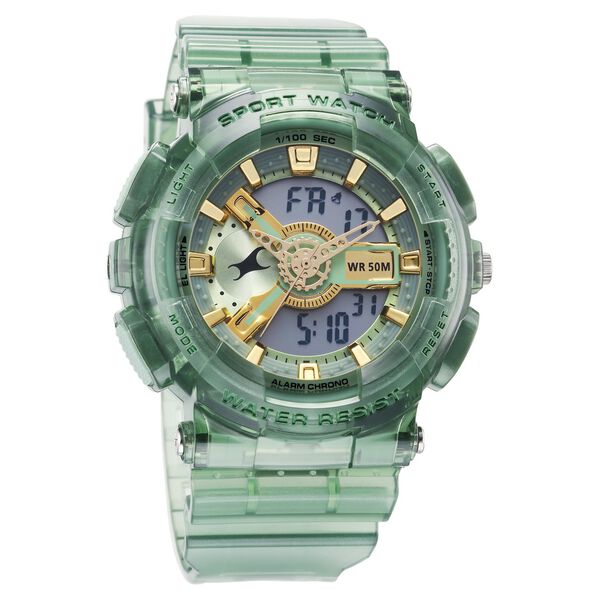 Fastrack StreetStyle Digital Dial Translucent Green PU Strap Watch For Guys - image number 1