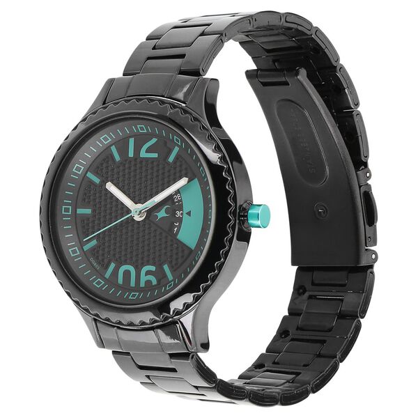 Fastrack Loopholes Quartz Analog with Date Black Dial Stainless Steel Strap Watch for Girls - image number 1