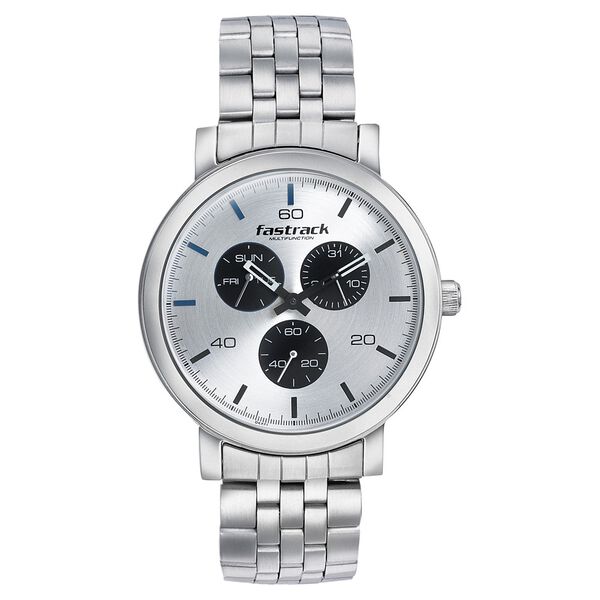Fastrack Dial It Up Quartz Multifunction Silver Dial Stainless Steel Strap Watch for Guys - image number 1
