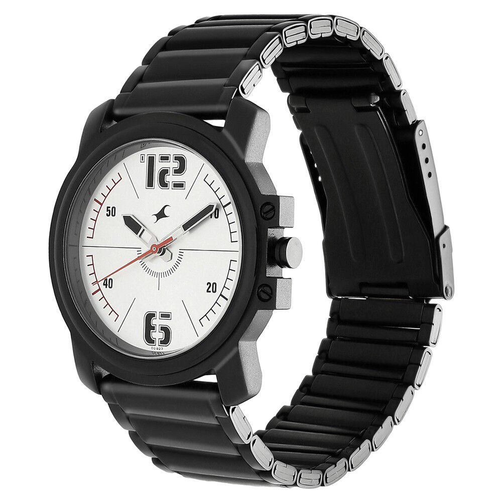 Fastrack Hitlist Quartz Analog Silver Dial Stainless Steel Strap