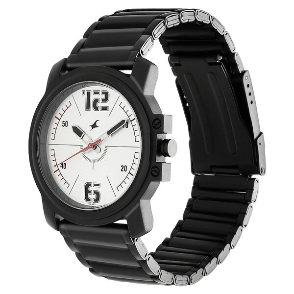 Fastrack Hitlist Quartz Analog Silver Dial Stainless Steel Strap Watch for Guys - image number 2