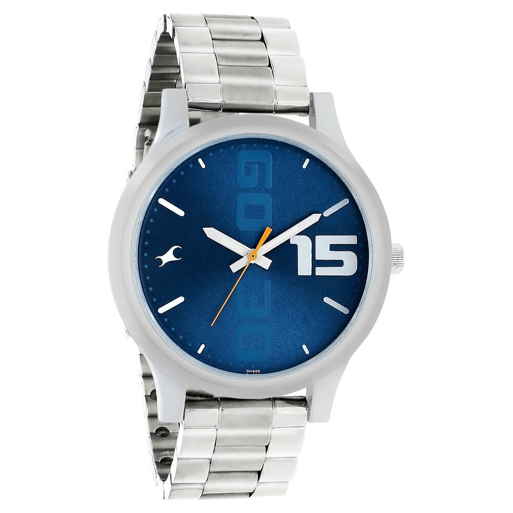 Fastrack Bold Quartz Analog Blue Dial Stainless Steel Strap Watch