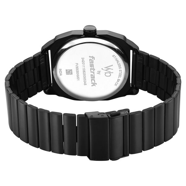 Vyb Drift By Fastrack Quartz Analog Purple Dial Black Stainless Steel Strap Watch For Guys - image number 6