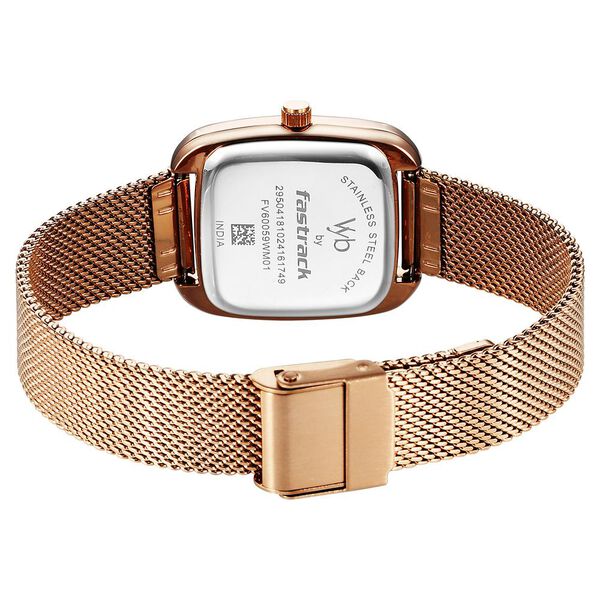 Vyb Minimalist By Fastrack Quartz Analog Pink Dial Metal Strap Watch For Girls - image number 5