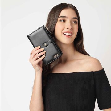 Black snapfold wallet