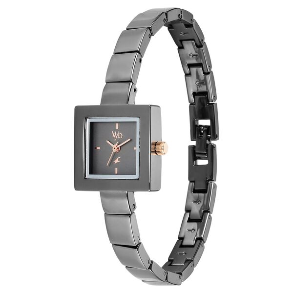 Vyb Successor By Fastrack Quartz Analog Grey Dial Metal Strap Watch For Girls - image number 3