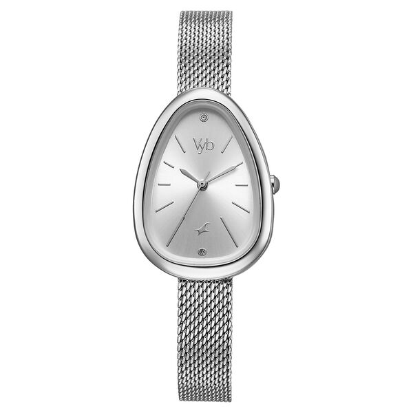 Vyb Prodigy By Fastrack Quartz Analog Silver Dial Metal Strap Watch For Girls - image number 2